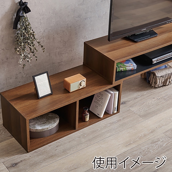 萩原 伸縮式テレビ台 ブラウン×ブラック VTV-7260BR 1台(ご注文単位1台)【直送品】