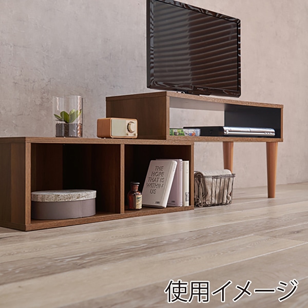 萩原 伸縮式テレビ台 ブラウン×ブラック VTV-7260BR 1台(ご注文単位1台)【直送品】