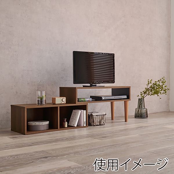 萩原 伸縮式テレビ台 ブラウン×ブラック VTV-7260BR 1台(ご注文単位1台)【直送品】