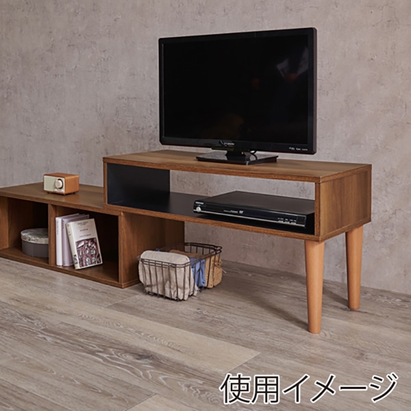 萩原 伸縮式テレビ台 ブラウン×ブラック VTV-7260BR 1台(ご注文単位1台)【直送品】