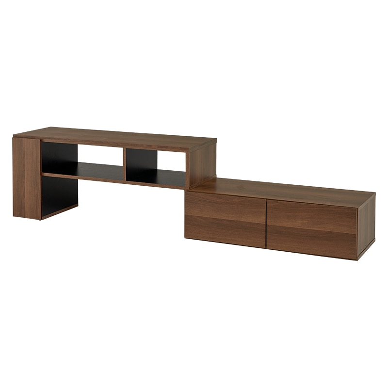 萩原 伸縮式テレビ台 ブラウン×ブラック VTV-7261BR 1台(ご注文単位1台)【直送品】