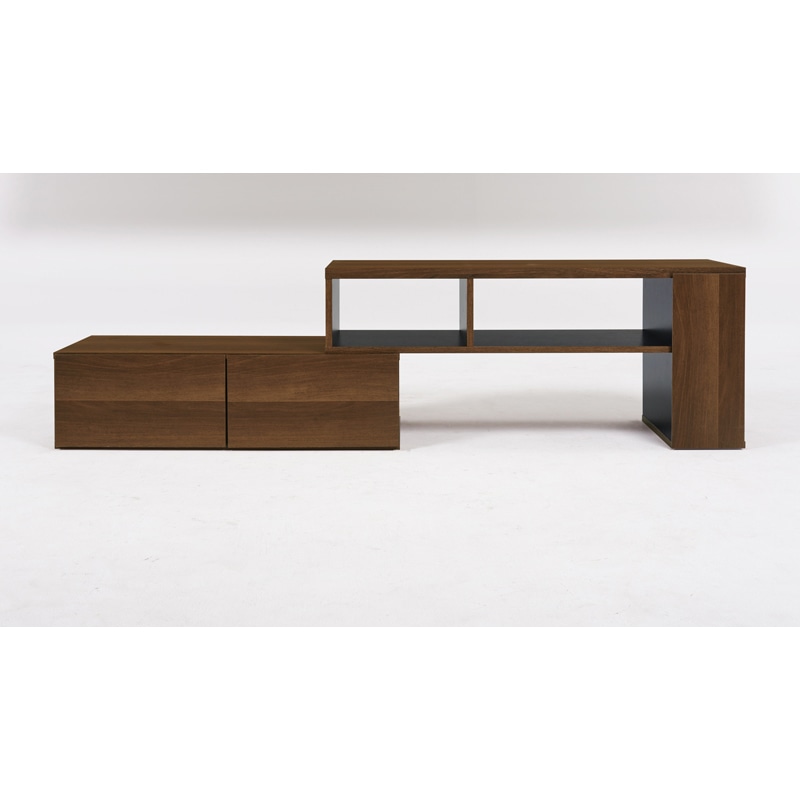 萩原 伸縮式テレビ台 ブラウン×ブラック VTV-7261BR 1台(ご注文単位1台)【直送品】