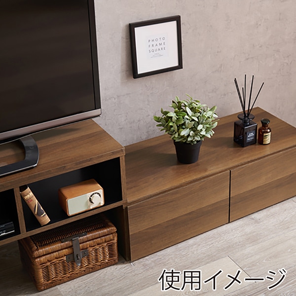 萩原 伸縮式テレビ台 ブラウン×ブラック VTV-7261BR 1台(ご注文単位1台)【直送品】