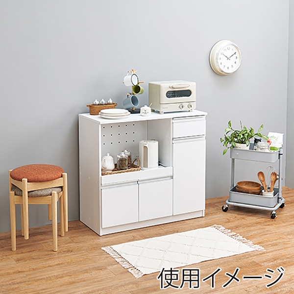 萩原 キッチンカウンター 幅89cm ホワイト VKC-7150WH 1台(ご注文単位1台)【直送品】