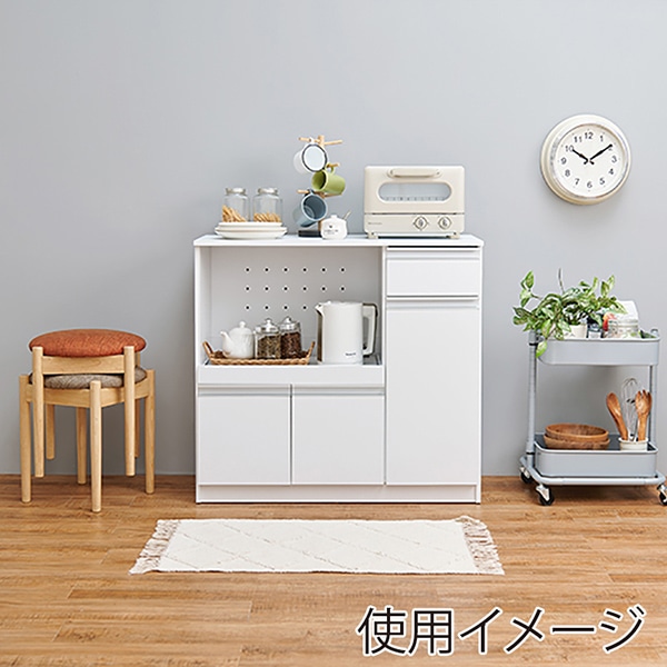 萩原 キッチンカウンター 幅89cm ホワイト VKC-7150WH 1台(ご注文単位1台)【直送品】