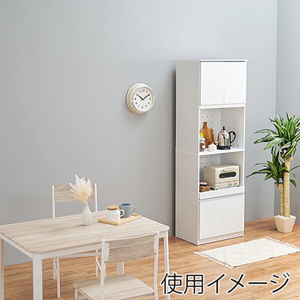 萩原 キッチンボード ハイタイプ 幅60cm ホワイト VHR-7153WH 1台(ご注文単位1台)【直送品】