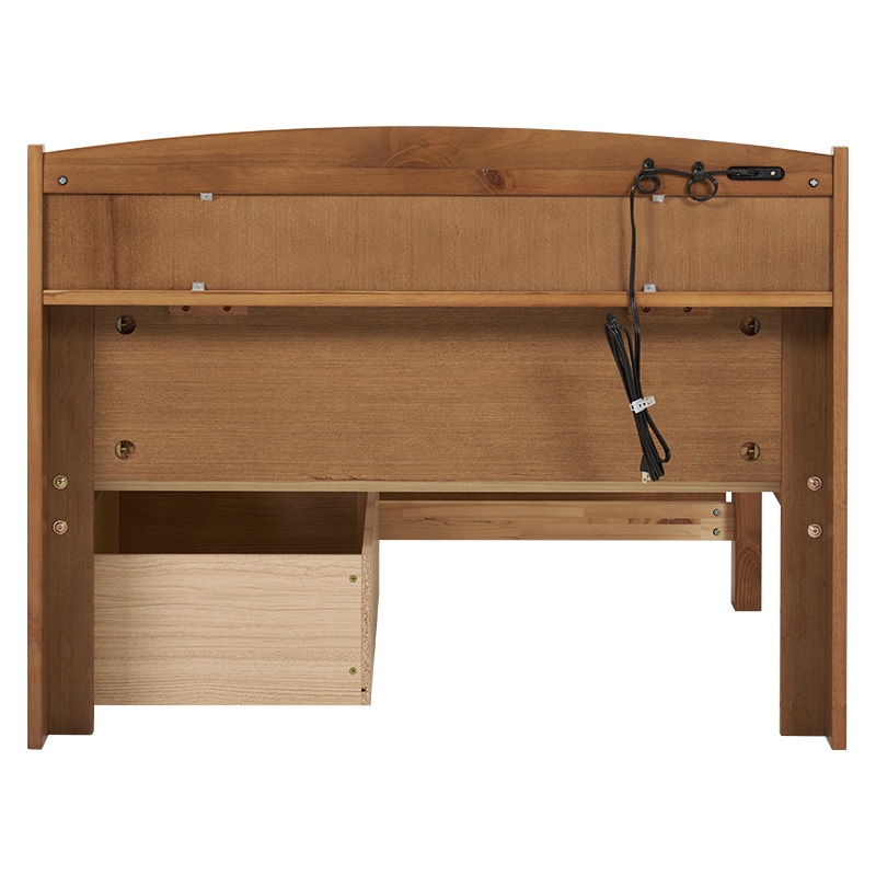 萩原 すのこベッド ボンネルコイルマットレス・引出し付 シングル ライトブラウン MB-5039S-LBR+KM-3101 1台(ご注文単位1台)【直送品】