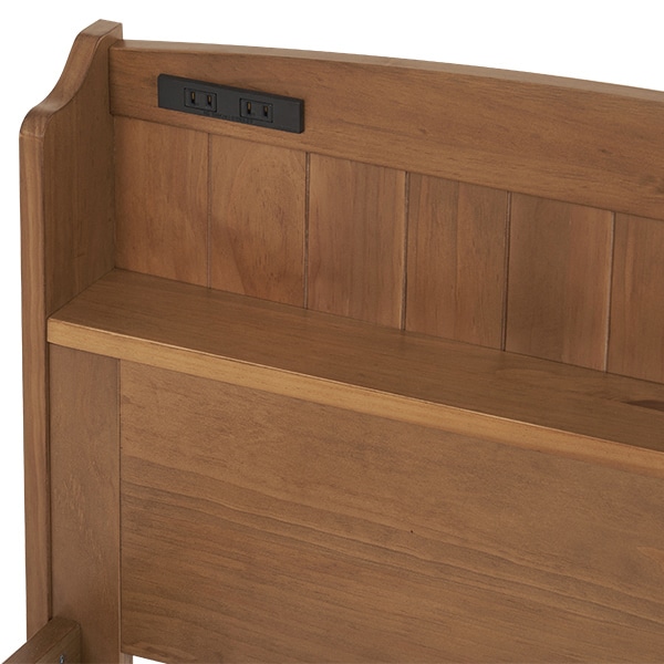 萩原 すのこベッド ボンネルコイルマットレス・引出し付 シングル ライトブラウン MB-5039S-LBR+KM-3101 1台(ご注文単位1台)【直送品】