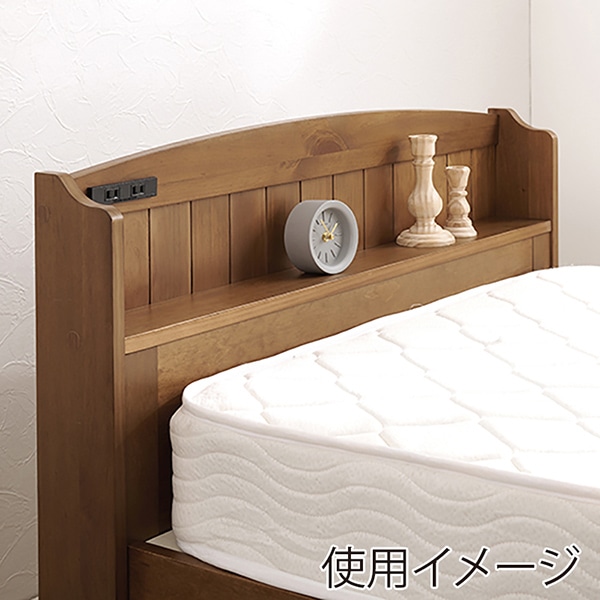 萩原 すのこベッド ボンネルコイルマットレス・引出し付 シングル ライトブラウン MB-5039S-LBR+KM-3101 1台(ご注文単位1台)【直送品】