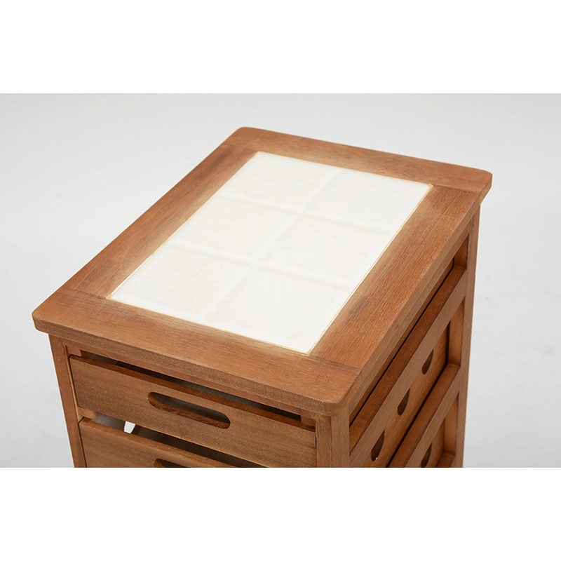 萩原 キッチンストッカー 4段 ライトブラウン MUD-6606LBR 1台(ご注文単位1台)【直送品】