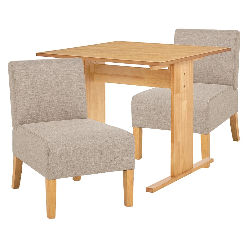 萩原 ダイニングテーブル3点セット チェア×2 ベージュ SH-8639NA-BE-3S 1セット(ご注文単位1セット)【直送品】