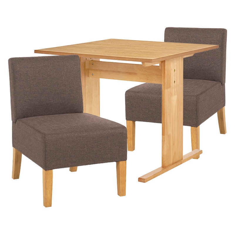 萩原 ダイニングテーブル3点セット チェア×2 ブラウン SH-8639NA-BR-3S 1セット(ご注文単位1セット)【直送品】