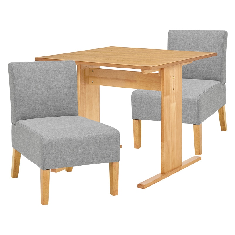 萩原 ダイニングテーブル3点セット チェア×2 ライトグレー SH-8639NA-LGY-3S 1セット(ご注文単位1セット)【直送品】