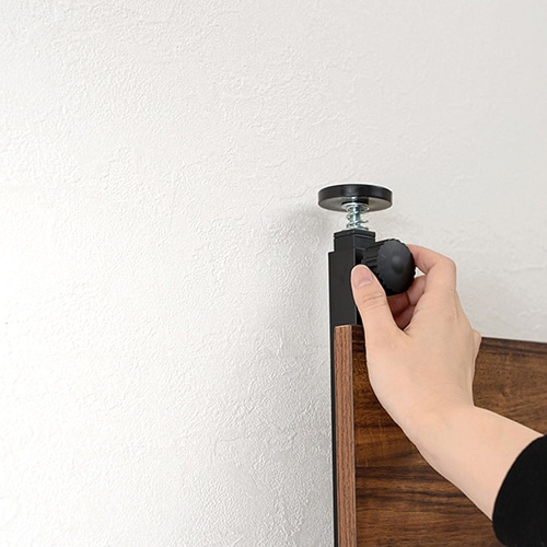 萩原 突っ張り式マガジンラック 幅80cm ブラウン×ブラック KTR-3178BB 1台(ご注文単位1台)【直送品】