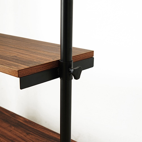 萩原 伸縮式突っ張りハンガーラック ブラウン×ブラック KTR-3141BB 1台(ご注文単位1台)【直送品】