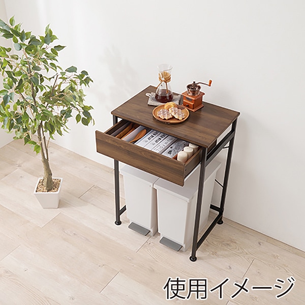 萩原 ごみ箱上ラック 幅60.5cm ブラウン KR-3770BR 1台(ご注文単位1台)【直送品】