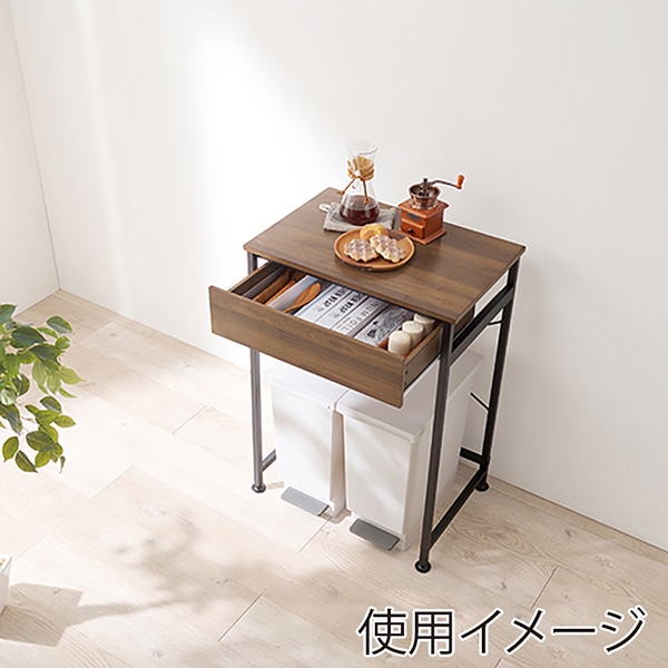 萩原 ごみ箱上ラック 幅60.5cm ブラウン KR-3770BR 1台(ご注文単位1台)【直送品】