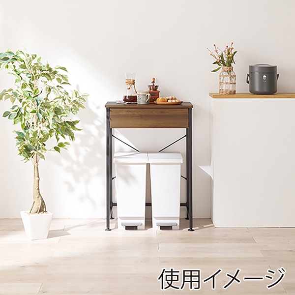 萩原 ごみ箱上ラック 幅60.5cm ブラウン KR-3770BR 1台(ご注文単位1台)【直送品】