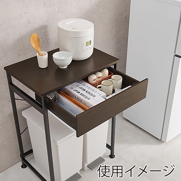 萩原 ごみ箱上ラック　幅60.5cm ダークブラウン KR-3770DBR 1台（ご注文単位1台）【直送品】