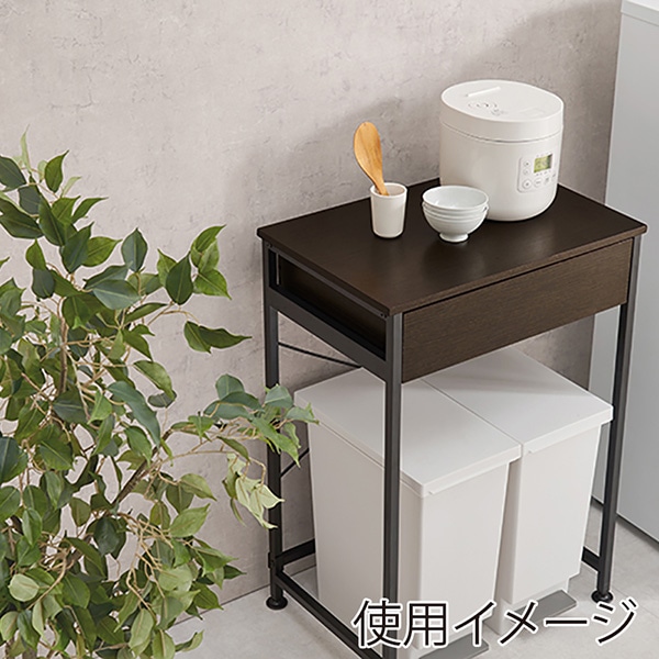 萩原 ごみ箱上ラック　幅60.5cm ダークブラウン KR-3770DBR 1台（ご注文単位1台）【直送品】