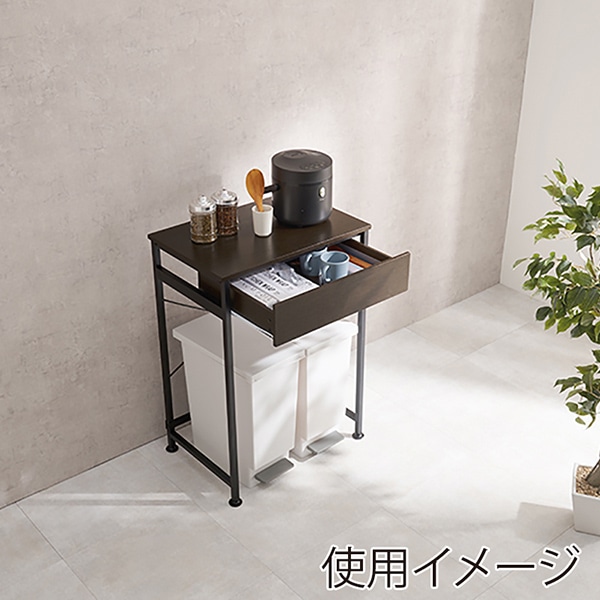 萩原 ごみ箱上ラック　幅60.5cm ダークブラウン KR-3770DBR 1台（ご注文単位1台）【直送品】