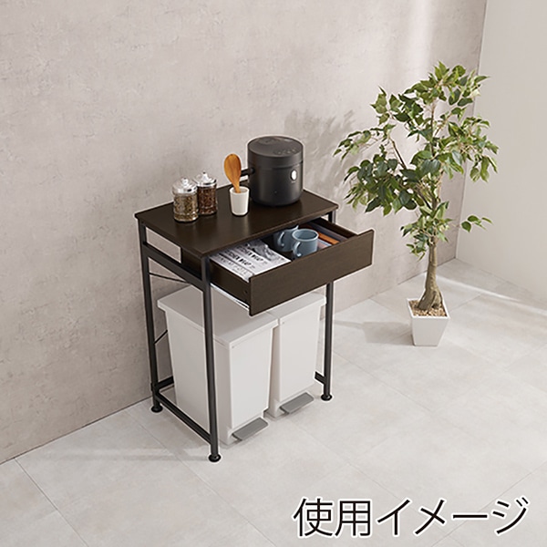 萩原 ごみ箱上ラック　幅60.5cm ダークブラウン KR-3770DBR 1台（ご注文単位1台）【直送品】