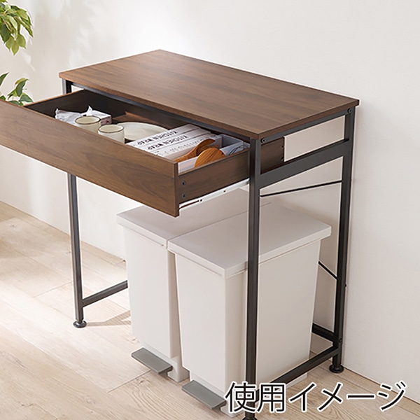 萩原 ごみ箱上ラック　幅80.5cm ブラウン KR-3771BR 1台（ご注文単位1台）【直送品】