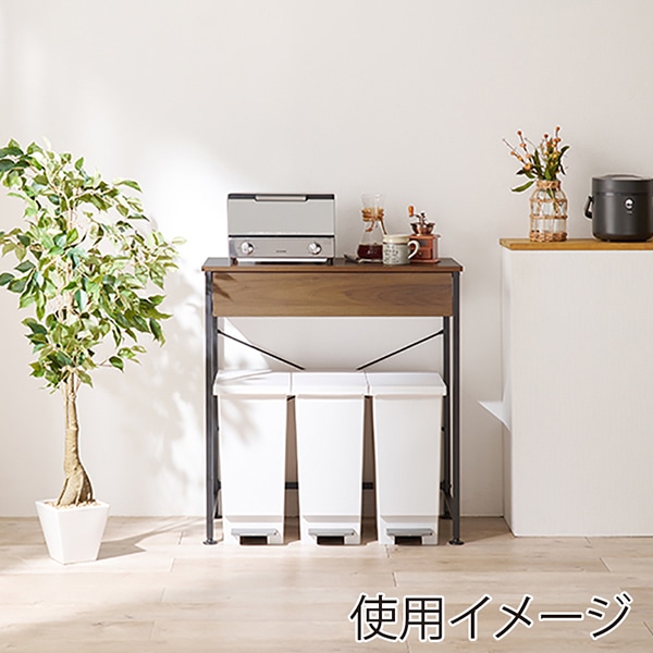 萩原 ごみ箱上ラック　幅80.5cm ブラウン KR-3771BR 1台（ご注文単位1台）【直送品】