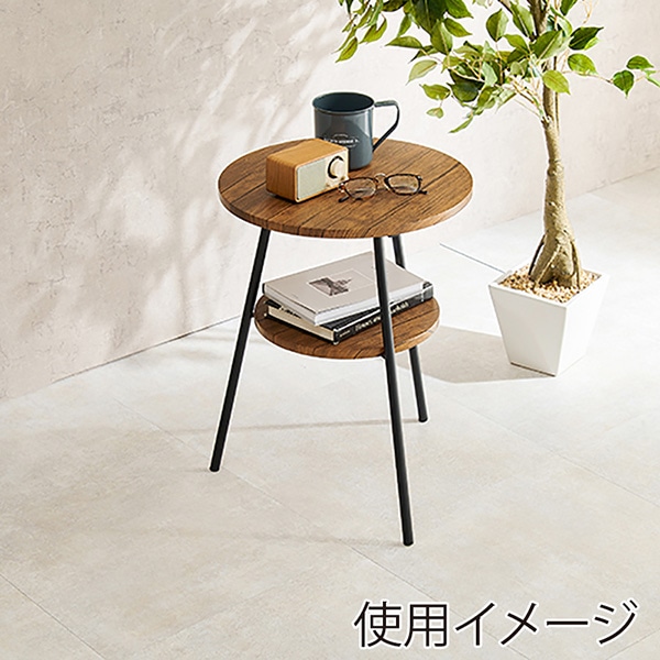 萩原 サイドテーブル 幅43cm ブラウン LST-4663BR 1台(ご注文単位1台)【直送品】