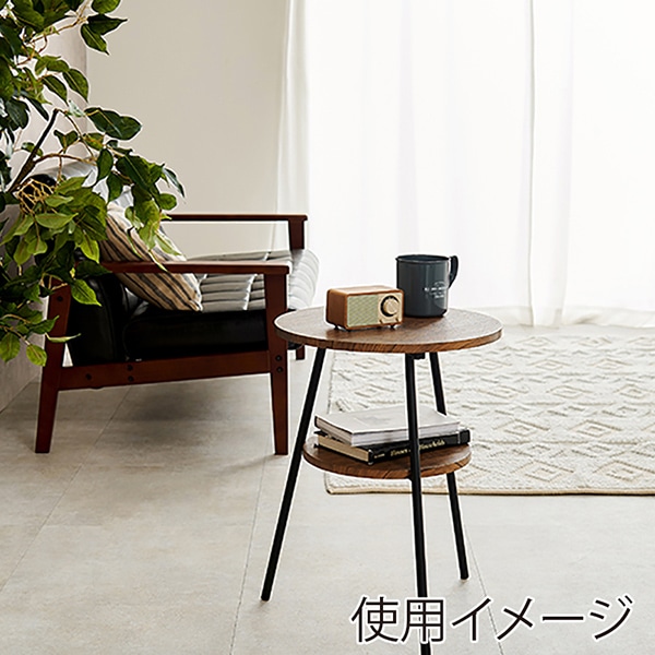 萩原 サイドテーブル 幅43cm ブラウン LST-4663BR 1台(ご注文単位1台)【直送品】