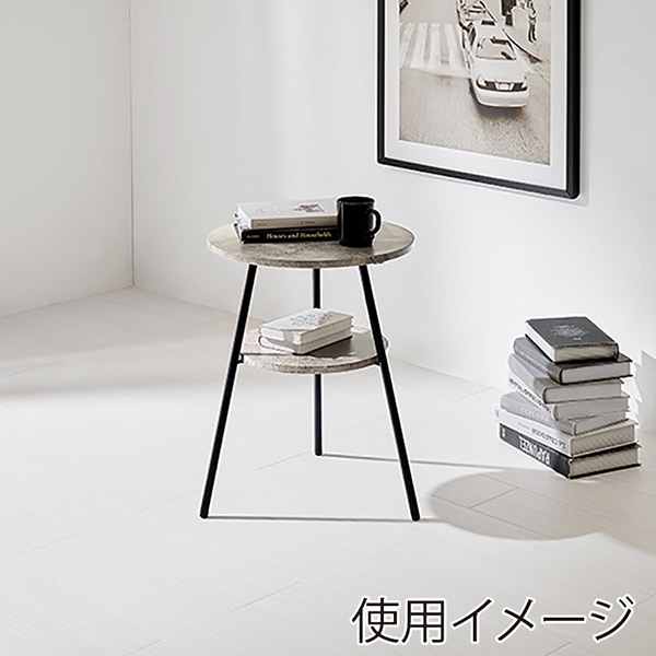 萩原 サイドテーブル 幅43cm マーブルグレー LST-4663MGY 1台(ご注文単位1台)【直送品】