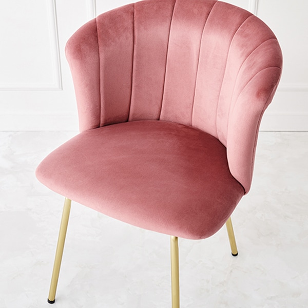 萩原 ベロア調チェア 幅57cm ディープピンク LC-4765DPI 1台(ご注文単位1台)【直送品】