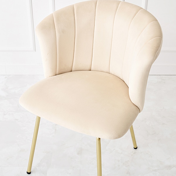 萩原 ベロア調チェア 幅57cm アイボリー LC-4765IV 1台(ご注文単位1台)【直送品】