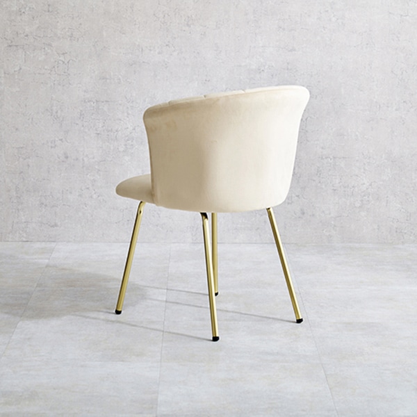 萩原 ベロア調チェア 幅57cm アイボリー LC-4765IV 1台(ご注文単位1台)【直送品】