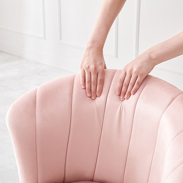 萩原 ベロア調チェア 幅57cm ピンク LC-4765PI 1台(ご注文単位1台)【直送品】