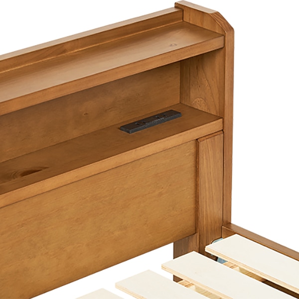 萩原 セミダブルベッド 宮棚2段 ライトブラウン MB-5406SD-LBR 1台(ご注文単位1台)【直送品】