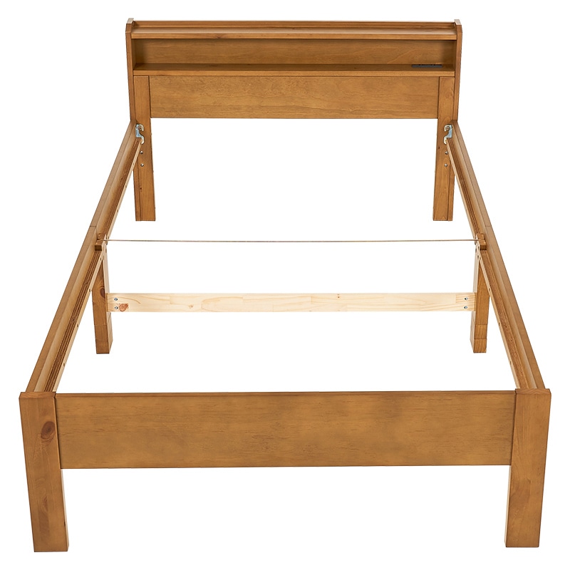 萩原 セミダブルベッド 宮棚2段 ライトブラウン MB-5406SD-LBR 1台(ご注文単位1台)【直送品】