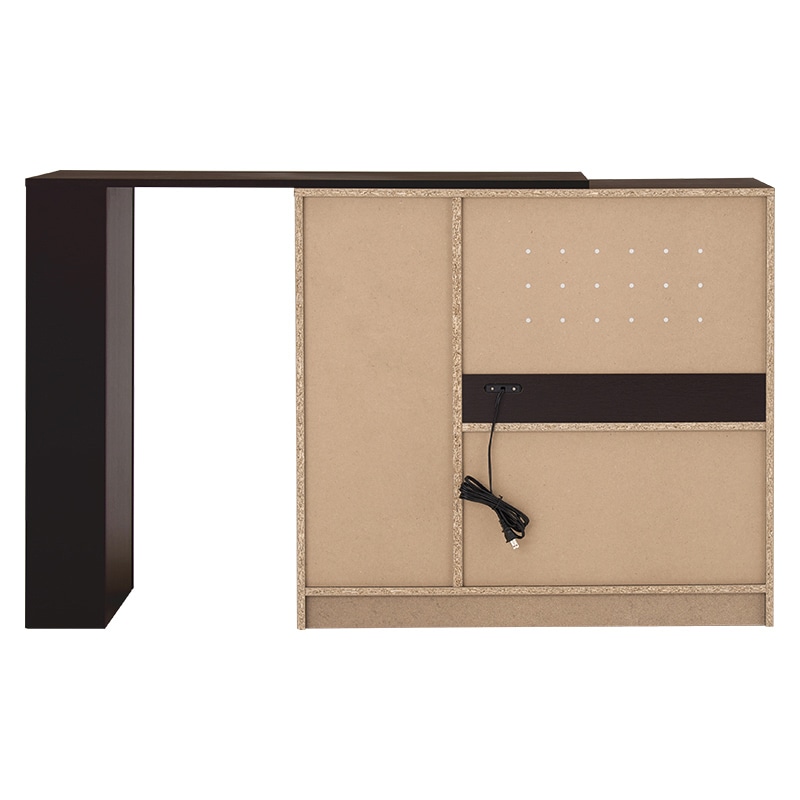 萩原 伸縮式キッチンカウンターセット　幅89cm ダークブラウン VKC-7150DBROS 1台（ご注文単位1台）【直送品】