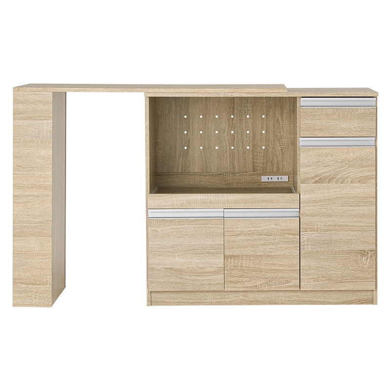 萩原 伸縮式キッチンカウンターセット　幅89cm ナチュラル VKC-7150NAOS 1台（ご注文単位1台）【直送品】