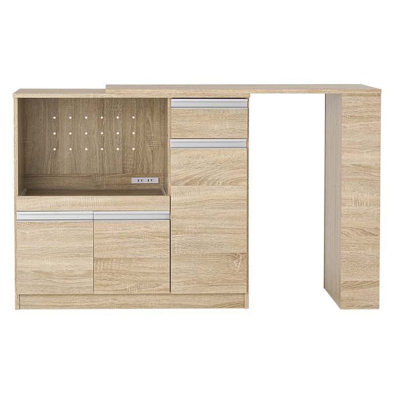 萩原 伸縮式キッチンカウンターセット　幅89cm ナチュラル VKC-7150NAOS 1台（ご注文単位1台）【直送品】