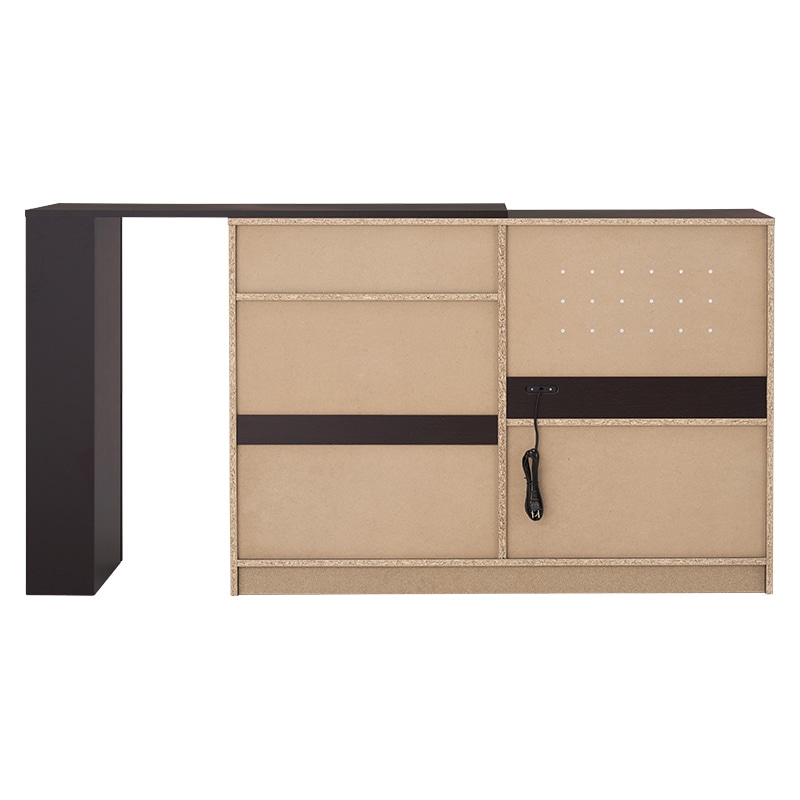 萩原 伸縮式キッチンカウンターセット 幅118cm ダークブラウン VKC-7151DBROS 1台(ご注文単位1台)【直送品】