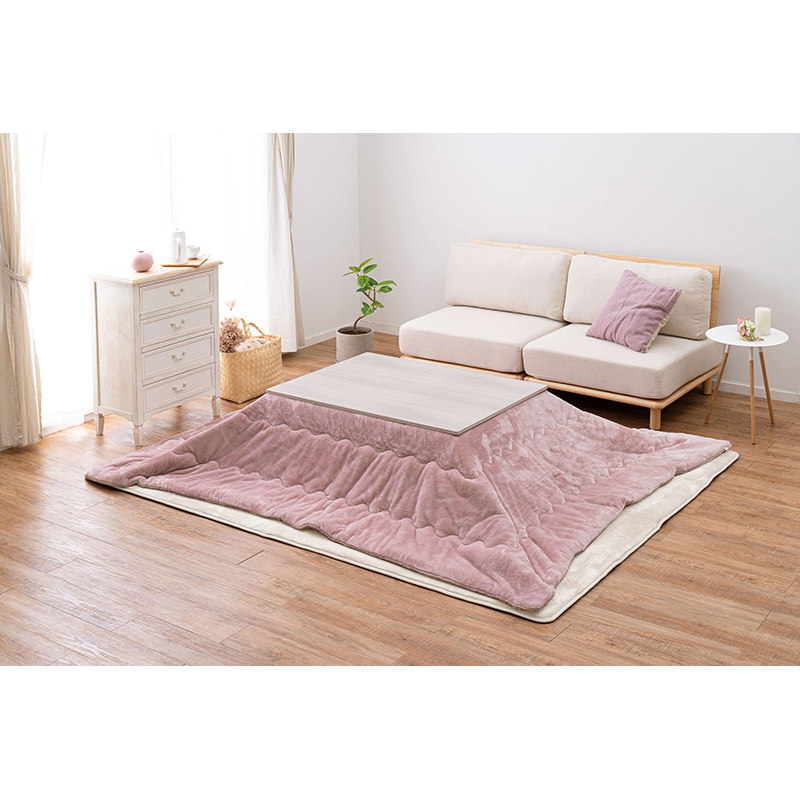 萩原 折りたたみこたつ 105×75 掛布団セット グレイッシュホワイト／メレンゲピンク KOT-7350-105+メレンゲKF 1セット（ご注文単位1セット）【直送品】