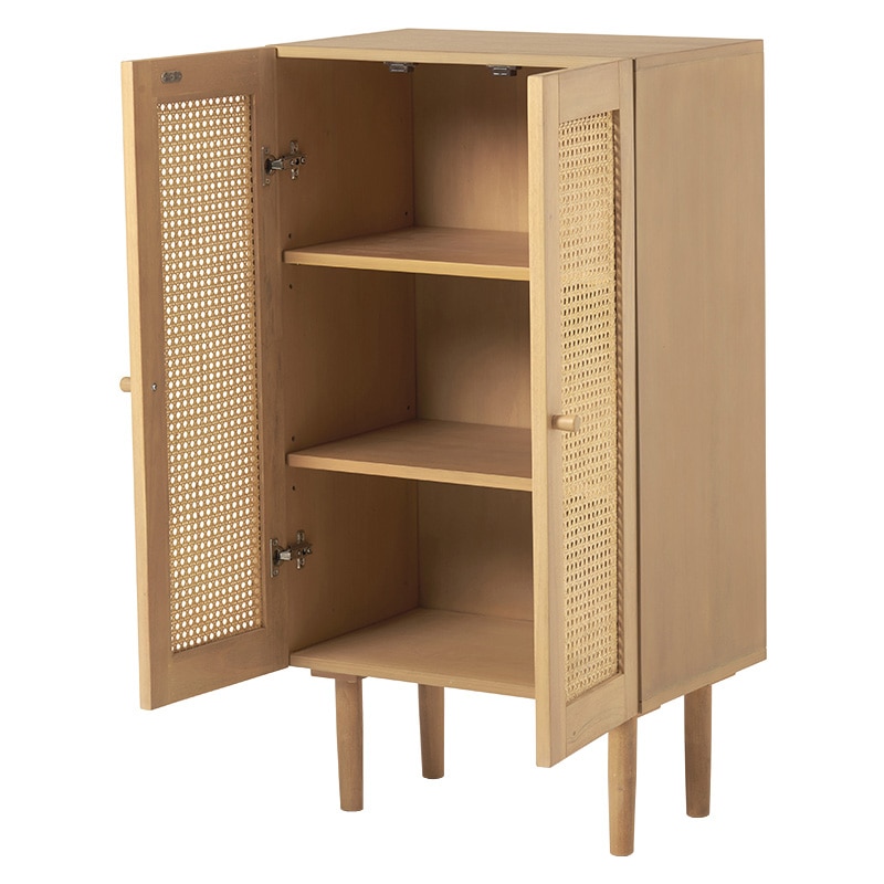 萩原 ラタン調キャビネット  RCC-1240-NA 1台（ご注文単位1台）【直送品】