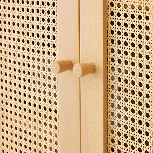 萩原 ラタン調キャビネット  RCC-1240-NA 1台（ご注文単位1台）【直送品】