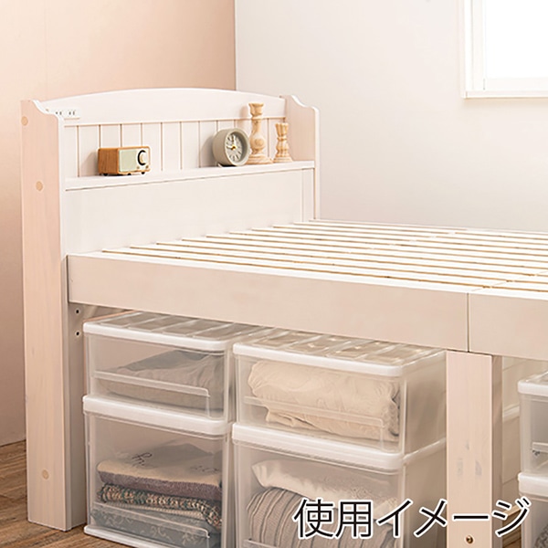 萩原 すのこベッド　宮棚付　ハイタイプ セミダブル　ホワイトウォッシュ MB-5916SD-WS 1台（ご注文単位1台）【直送品】