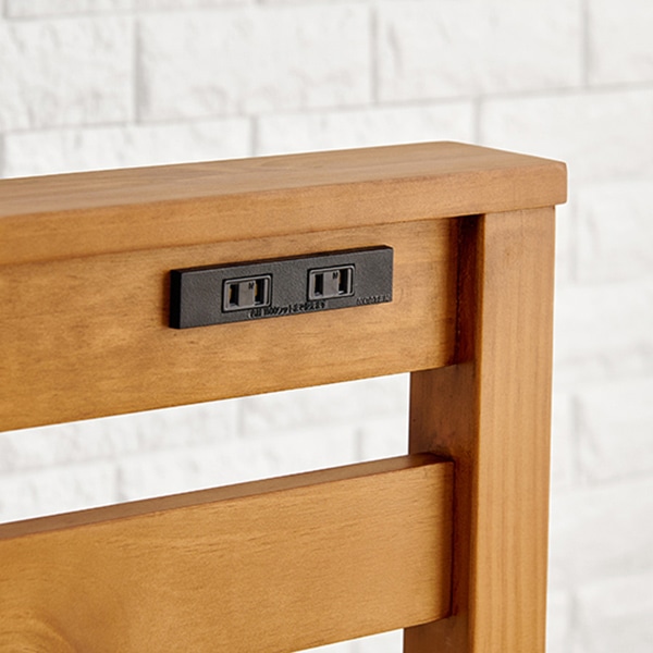 萩原 すのこベッド 組立簡単 宮棚付 シングル ライトブラウン MB-5151SLBR 1台(ご注文単位1台)【直送品】