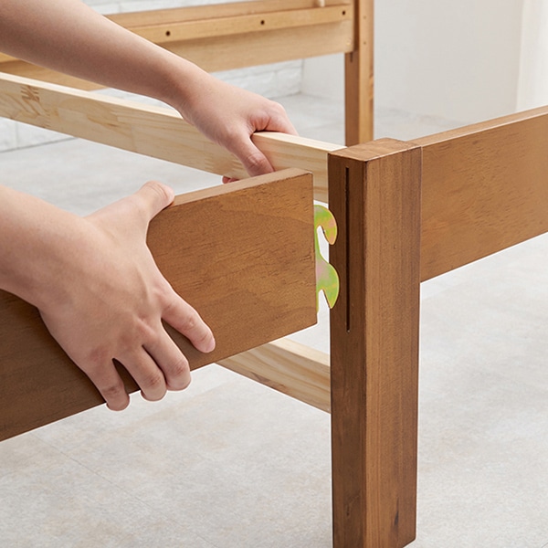 萩原 すのこベッド 組立簡単 宮棚付 シングル ライトブラウン MB-5151SLBR 1台(ご注文単位1台)【直送品】