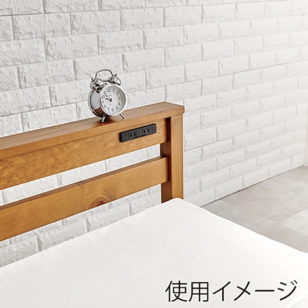 萩原 すのこベッド 組立簡単 宮棚付 シングル ライトブラウン MB-5151SLBR 1台(ご注文単位1台)【直送品】