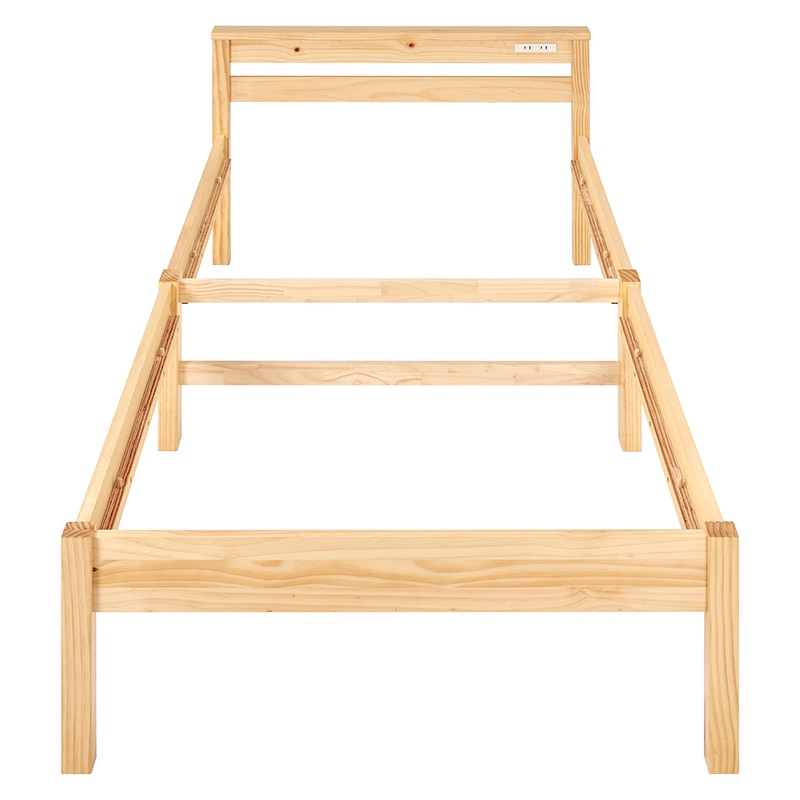 萩原 すのこベッド 組立簡単 宮棚付 シングル プレーンナチュラル MB-5151SNA 1台(ご注文単位1台)【直送品】