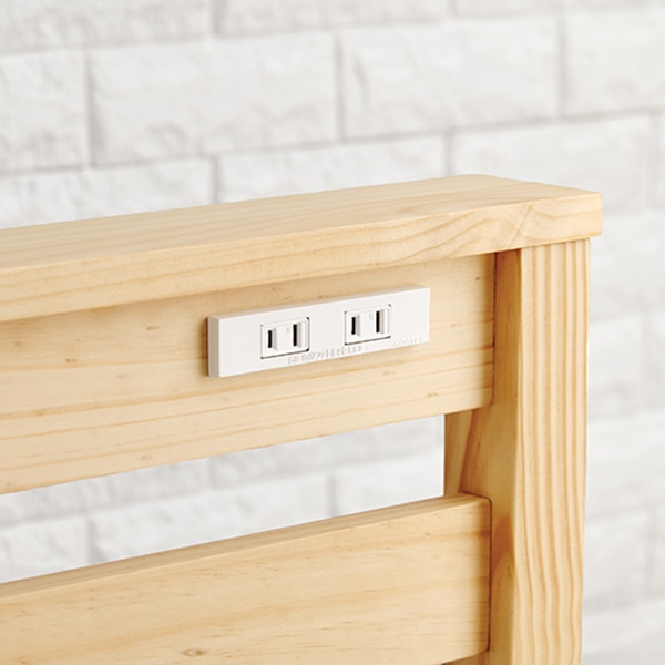 萩原 すのこベッド 組立簡単 宮棚付 シングル プレーンナチュラル MB-5151SNA 1台(ご注文単位1台)【直送品】